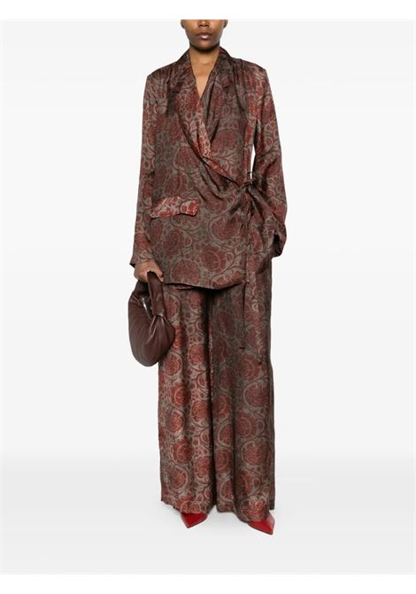 pantaloni pansy donna grigi e rossi UMA WANG | UP3012UW087